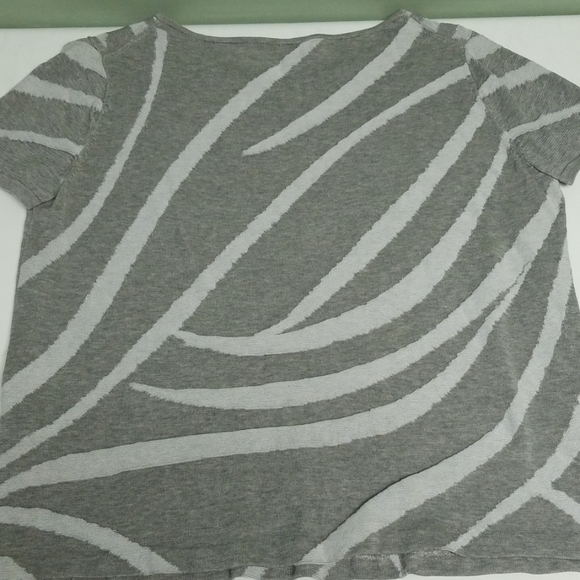 Lafayette 148 New York Short Sleeve Top Gray BB1 - Picture 6 of 8